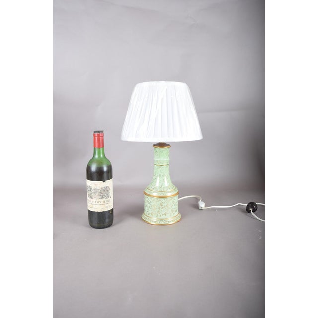 1950s Vintage Mint Green Porcelain Table Lamp, 1950s For Sale - Image 5 of 9