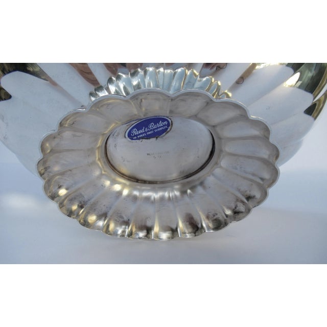 C.1970's Reed & Barton Silver Plate Coved & Scalloped Footed Center Bowl And/Or Deep Serving Bowl For Sale - Image 11 of 13