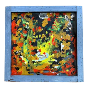 Signed Original Framed Mixed Media Abstract Painting "Lane"