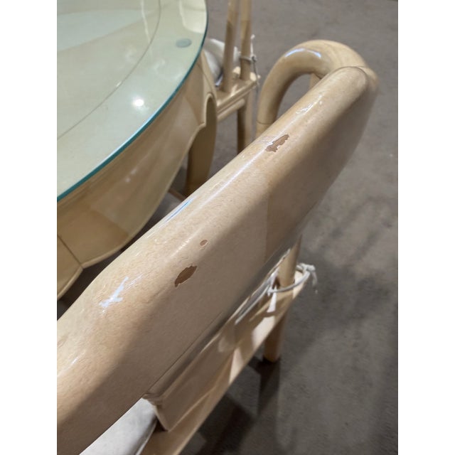 Henredon Goatskin Lacquer Wood Dining Set For Sale - Image 10 of 12