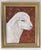 An oil painting of a white sheep. lamb, painted in a textured English traditional, impressionist style on a textured burnt...