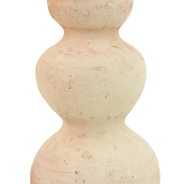 Sculpture Materials Unglazed Terracotta Stacked Sphere Vase | One of a Kind For Sale - Image 7 of 11