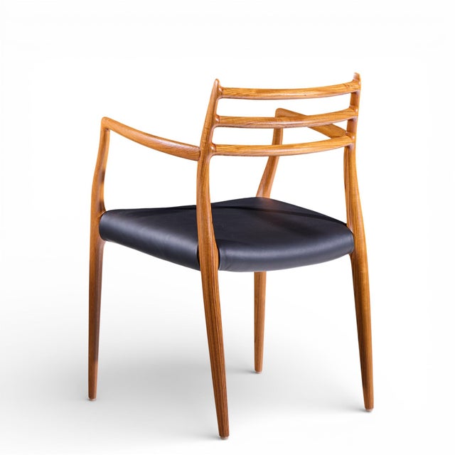 Brown Niels Moller Model 62 Mid Century Danish Teak Captains Chairs - Pair For Sale - Image 8 of 13