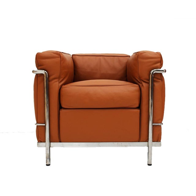 Modernist LC2 Lounge Chair in Brown Leather by Le Corbusier for Cassina, Italy, 1980 For Sale - Image 11 of 11
