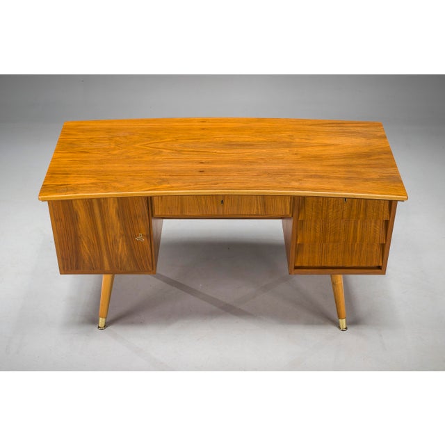 Freestanding Desk in Walnut, 1960s For Sale - Image 9 of 18