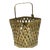 Large Vintage Woven Brass Basket Handled Basket For Sale