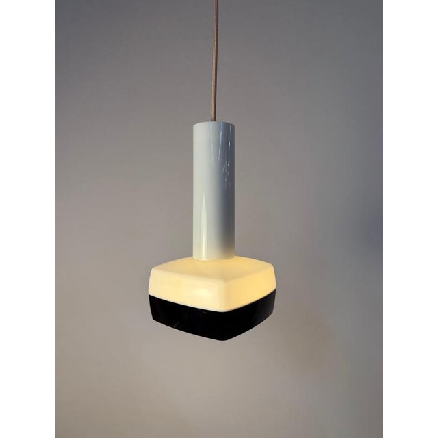 Black and White Pendant Lamp by Bent Karlby for Schrøder-Kemi, 1970s For Sale - Image 11 of 11