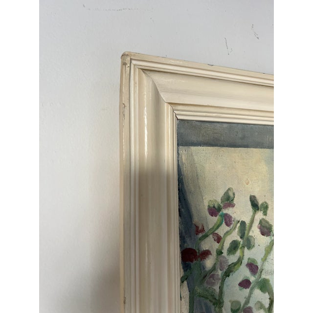 1980's Toni Dalton Window Flowers Still Life Oil Painting, Framed For Sale - Image 10 of 13