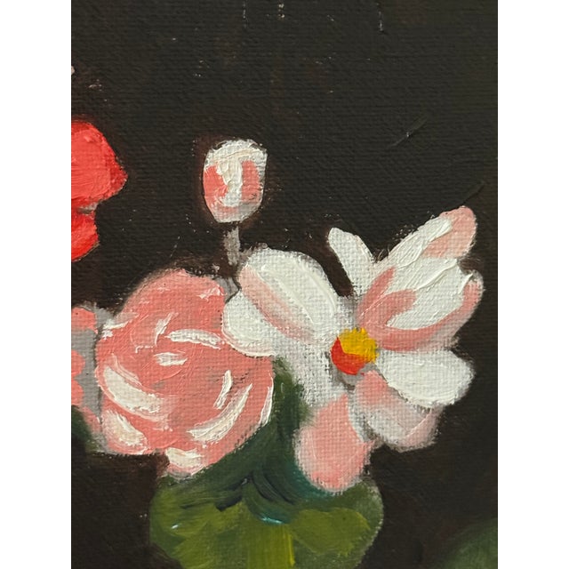 Traditional Camellias, Maybe???? Impressionist Oil Painting For Sale - Image 3 of 5