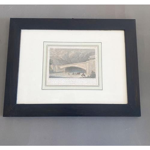 Elegant and ancient color print reproducing the bridge on the Dora, a river lying in the city of Turin and coming into the...