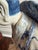 Antique Chinese Porcelain Immortal Statue, Blue & White China Crab Figural For Sale - Image 9 of 12