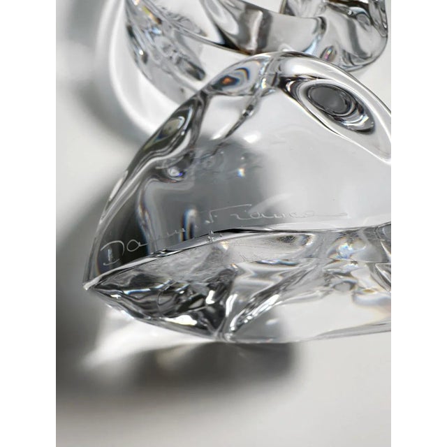 Vintage Crystal Glass Candleholder by Jean Daum for Daum, France, 1960s For Sale - Image 4 of 9