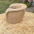 1990s Milo Baughman Style Suede Upholstered Barrel Back Swivel Chair For Sale - Image 10 of 12