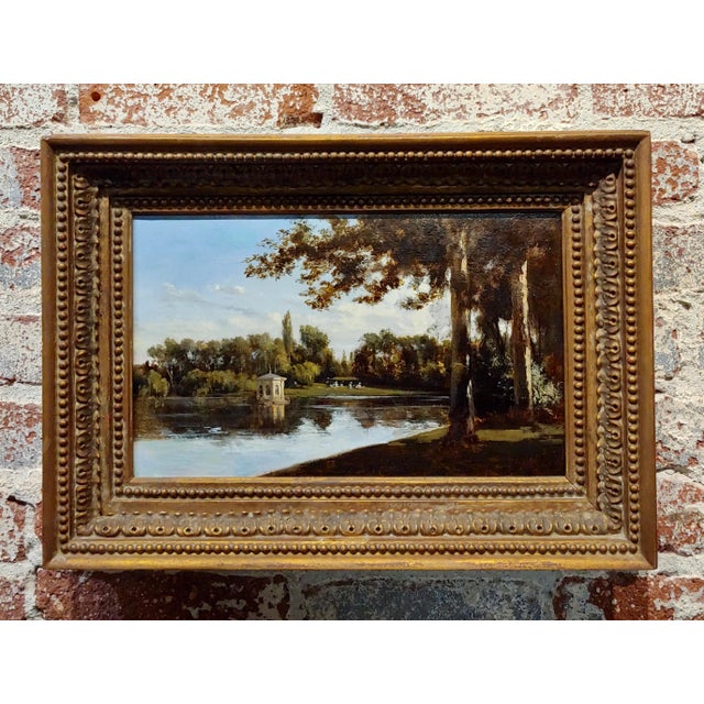 Attributed to Richard Parkes Bonington -Women W/Parasols at the Park-Oil Painting-C.1820 For Sale - Image 9 of 9