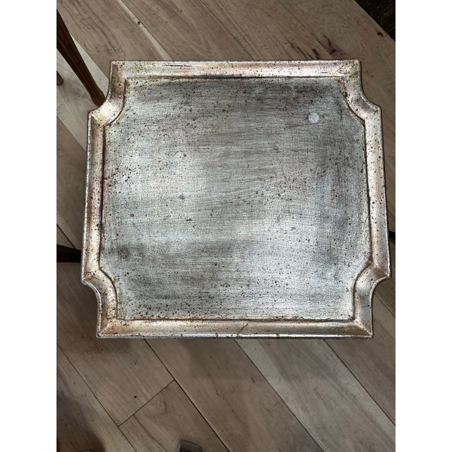 1960s Italian Florentine Silver-Gilt Wood Nesting Tables, Set of 3 For Sale - Image 11 of 12