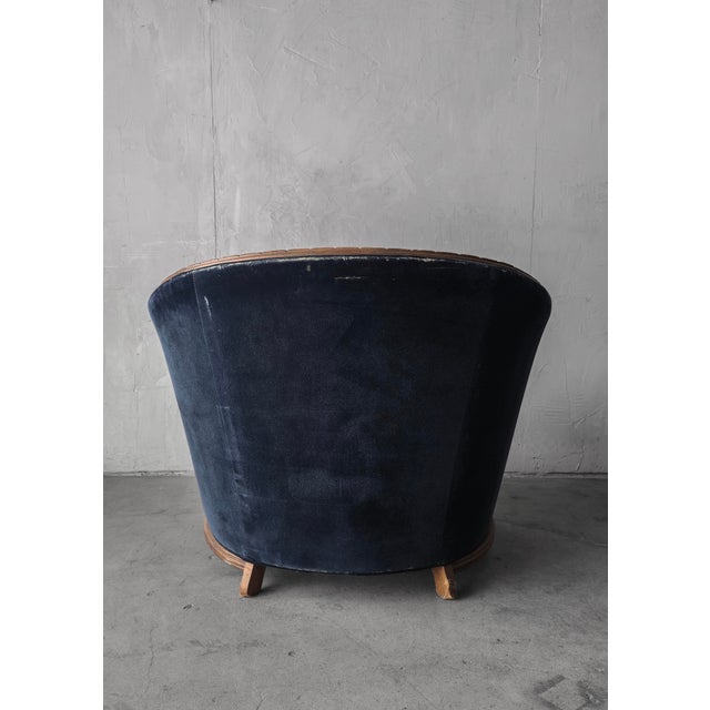 Wood Antique 1930's French Art Deco Club Chair For Sale - Image 7 of 11