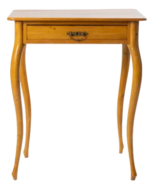 19th Century Swedish Rococo Revival Pine Table -Antique French Pine One Drawer Table