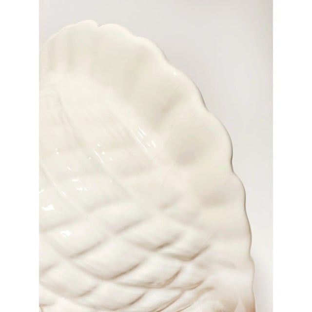 Late 20th Century Vintage Coastal Glazed Ceramic Conch Shell Cachepot Planter For Sale - Image 5 of 7