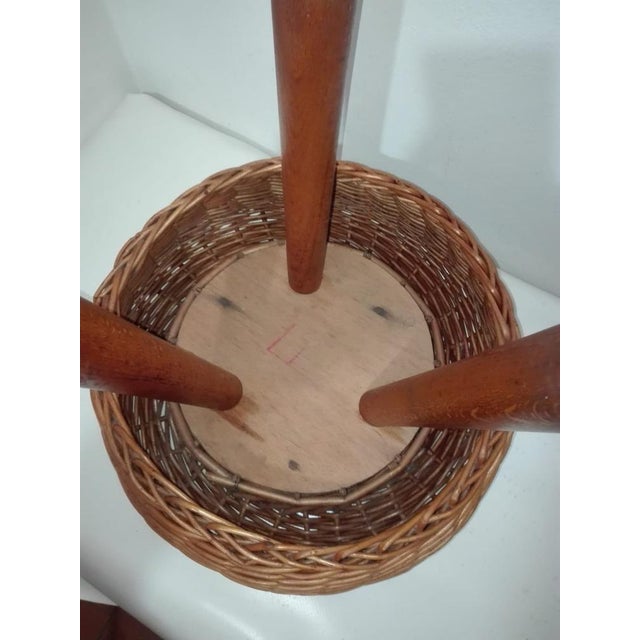 Wood Wicker Stools by Tony Paul, 1950s, Set of 2 For Sale - Image 7 of 12
