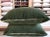 Mid-Century Modern Pair of Green Antique Cotton Velvet Pillow Covers With Exposed Brass Zippers and a Tailored Knife Edge For Sale - Image 3 of 3