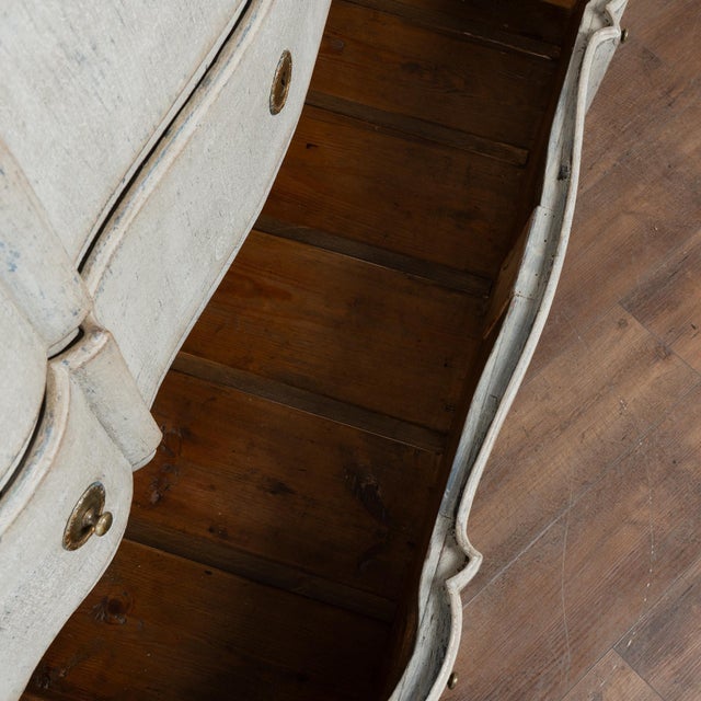 Metal Mid 18th Century Danish Rococo Large White Chest of Four Drawers For Sale - Image 7 of 18