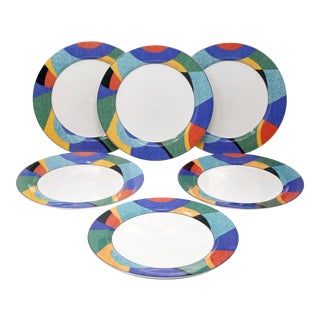 Postmodern "Accents" Dinner Plates by Victoria & Beale - Set of 6 For Sale