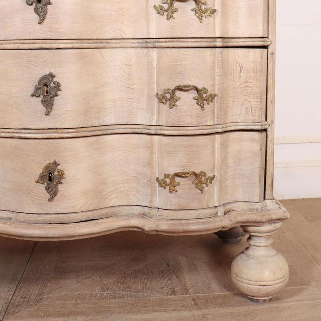 Danish Serpentine Commode in Oak For Sale - Image 4 of 12