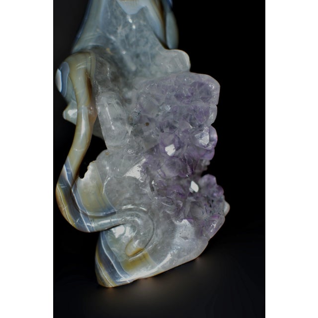 Amethyst Agate Lion on Amethyst Rock For Sale - Image 8 of 11
