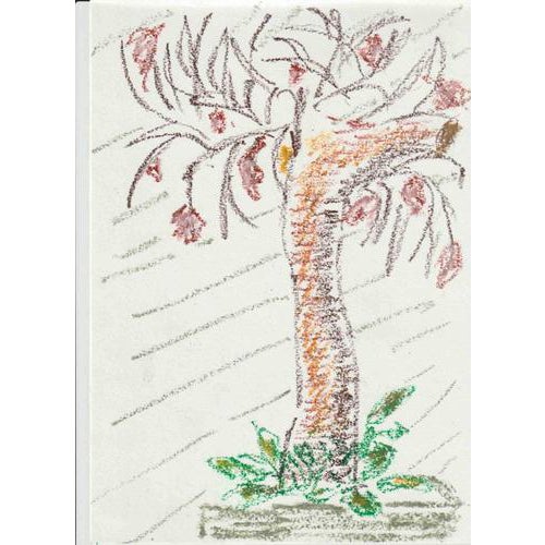 Alfredo Pizzi, Composition 20 Abstract Drawing, Oil Pastel on Canson Paper For Sale