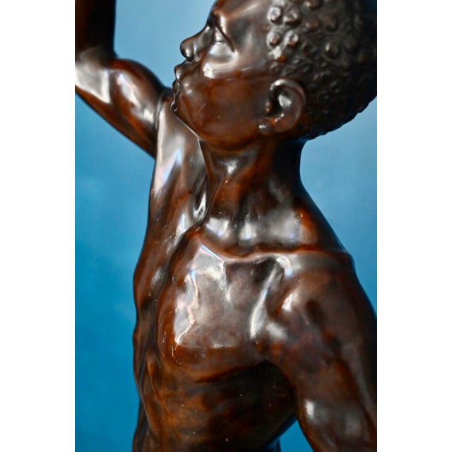 Italian Artist, Very Large Nude Sculpture of a Young Man, 1920s-1940s, Wood For Sale - Image 9 of 18