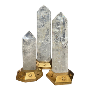 Set of 3 Rock Crystal Tower Points, USA, Mid 20th Century