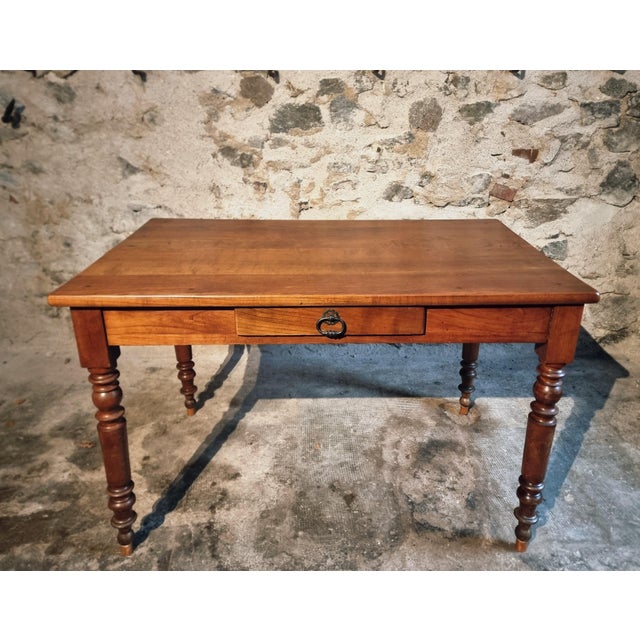 1930s Vintage French Table in Cherrywood, 1930s For Sale - Image 5 of 14