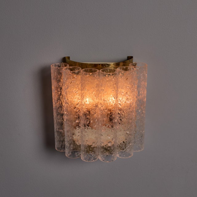 1970s Doria Leuchten Brass and Ice Glass Wall Lamps - a Pair For Sale - Image 12 of 17