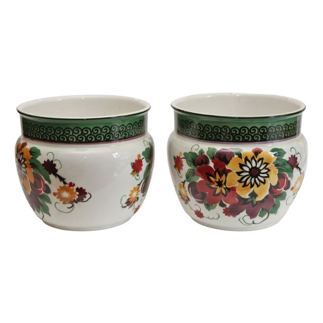 Flower Pots from Villeroy & Boch, 1920s, Set of 2 For Sale