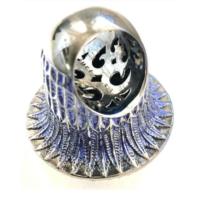 Matthew Campbell Laurenza MCL Ring Black Sapphire Gemstone Cocktail 925 Sterling Size 7 Limited Edition Red Carpet For Sale - Image 4 of 9