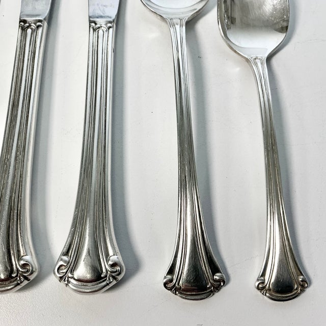 1970s Vintage Traditional Hollywood Regency Silver Plate Flatware - Set of 71 For Sale - Image 10 of 18