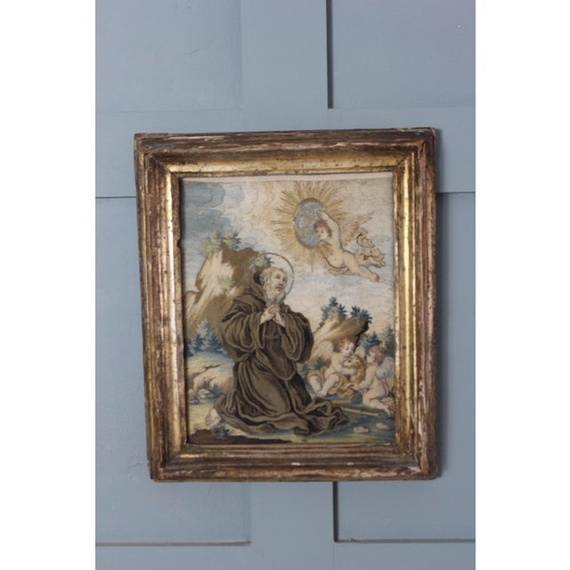 Spanish Artist, Composition, 18th Century, Embroidered & Painted Silk Panel For Sale - Image 9 of 18