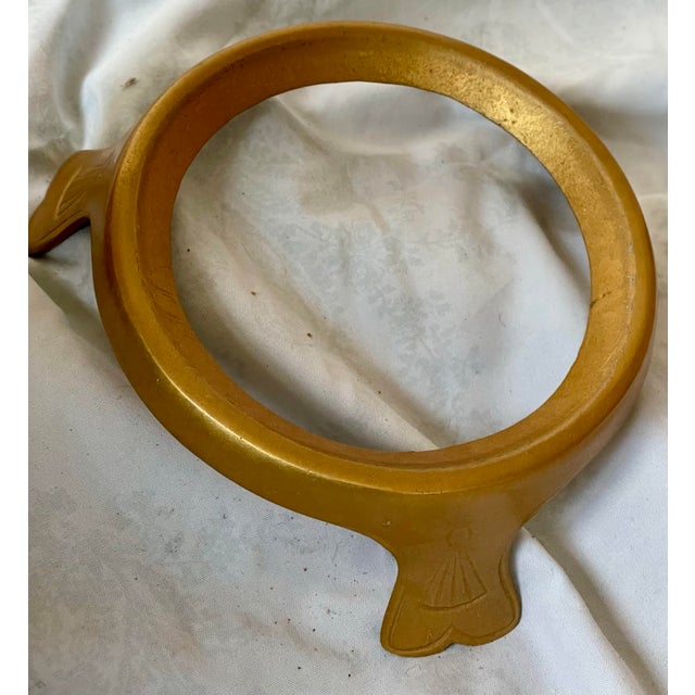 Harvin Virginia Metalcrafters Large Lotus Anodized Gold Aluminum Bowl on Stand For Sale - Image 9 of 12