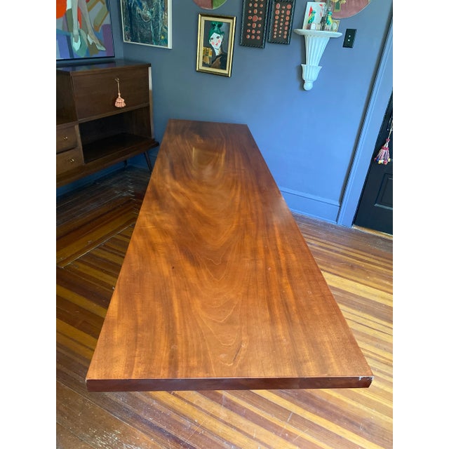 Mid Century Solid Sapele Mahagony Slab Dining Table For Sale In New York - Image 6 of 12