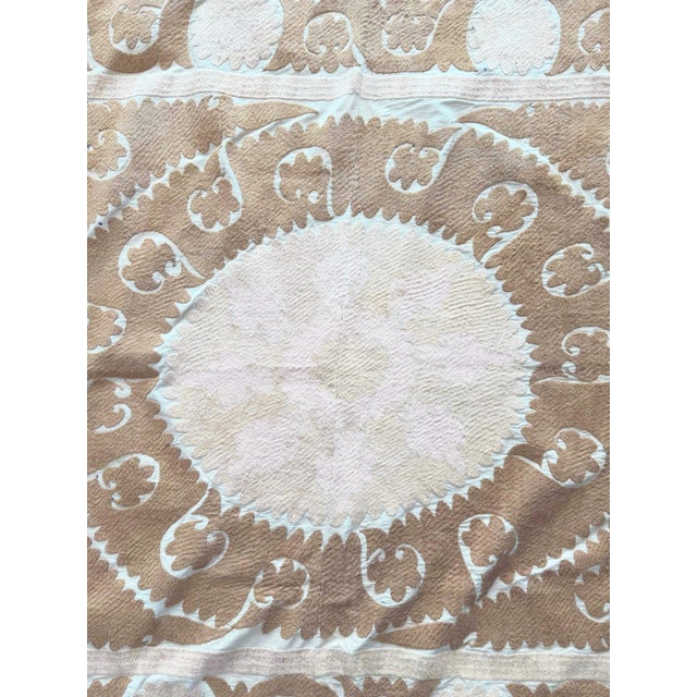 Hand-Embroidered Vintage Suzani from Uzbek, circa early 1960s. Dimension; 50'' x 57'' inches / 127 x 145 cm / 4'2'' x...