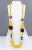 Contemporary Angela Caputi Extra-Long Necklace Faux-Wood and Textured Yellow Resin Beads For Sale - Image 3 of 12