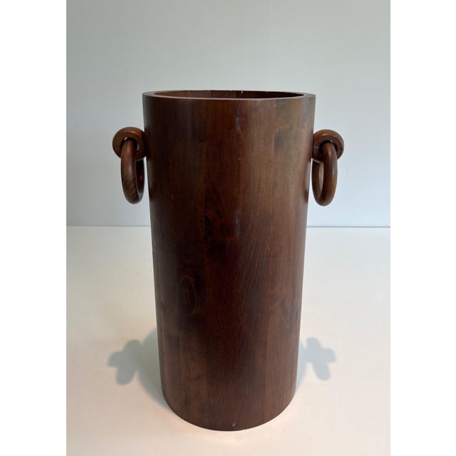 Wood 1950s Brutalist Wooden Umbrella Stand For Sale - Image 7 of 11
