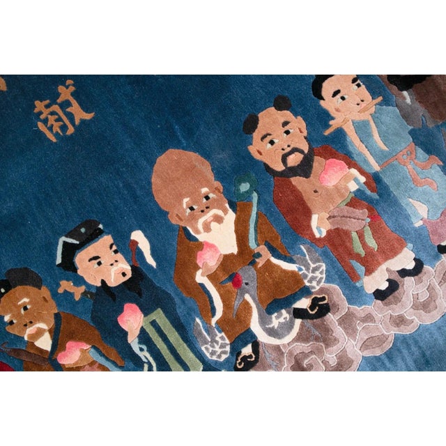 Contemporary Chinese Blue Contemporary Silk Carpet rug no. 10817 For Sale - Image 3 of 7