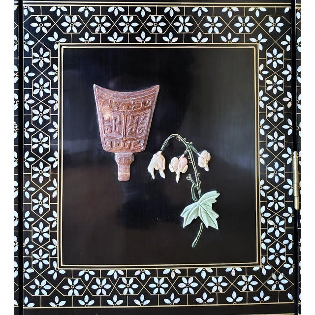 Chinese Export Six Panel Carved Soapstone Coromandel Screen For Sale - Image 9 of 15