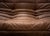 Animal Skin Brown Leather Togo Living Room Set by Michel Ducaroy for Ligne Roset, Set of 5 For Sale - Image 7 of 18