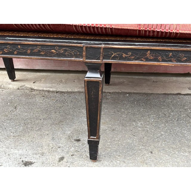 Late 20th Century Vintage Baker Furniture Milling Road Sheraton Style Cane Settee/Bench For Sale - Image 5 of 7