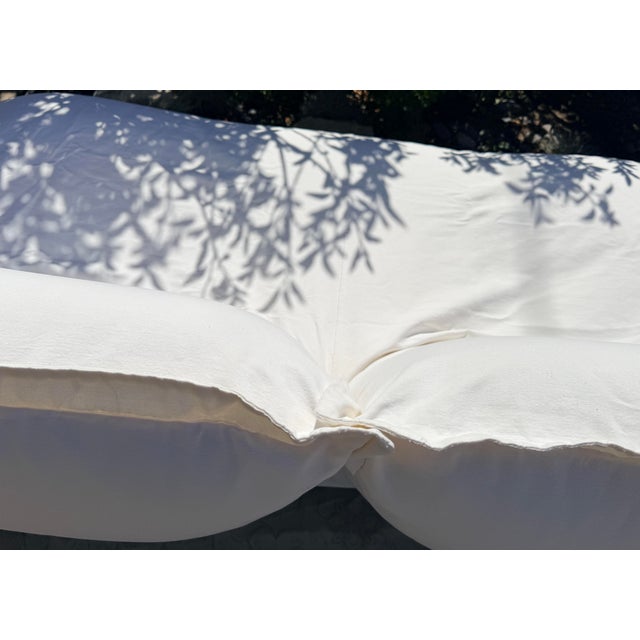 White Vintage Calin Lignet Love Seat Pillow Style Recliner Made in France Attributed to Ligne Roset For Sale - Image 8 of 12