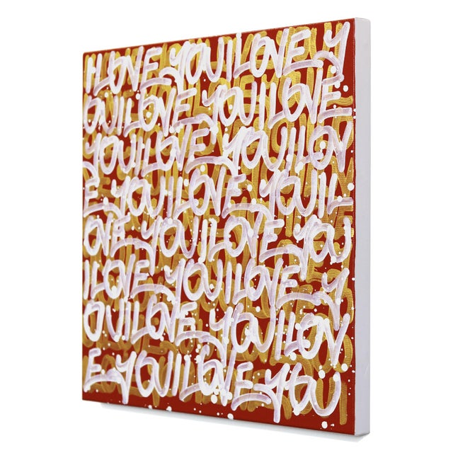 Contemporary Hidden Secrets - Original Text-Based Graffiti Abstract Acrylic and Spray Paint Painting by Amber Goldhammer For Sale - Image 3 of 9