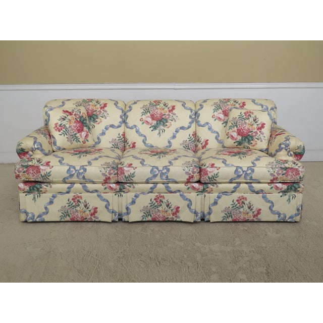 1990s Vintage Ethan Allen Yellow Floral Upholstered Sofa Chairish
