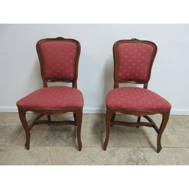 Vintage French Regency Carved Dining Chairs - a Pair For Sale - Image 12 of 12